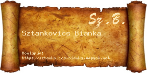 Sztankovics Bianka névjegykártya